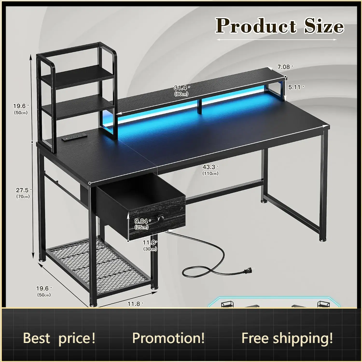 Gaming Desk With Hutch - 44