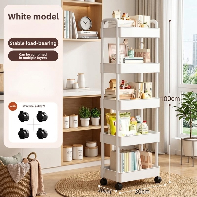 Book Cart Rolling - Rolling Storage Cart with Open Shelves,