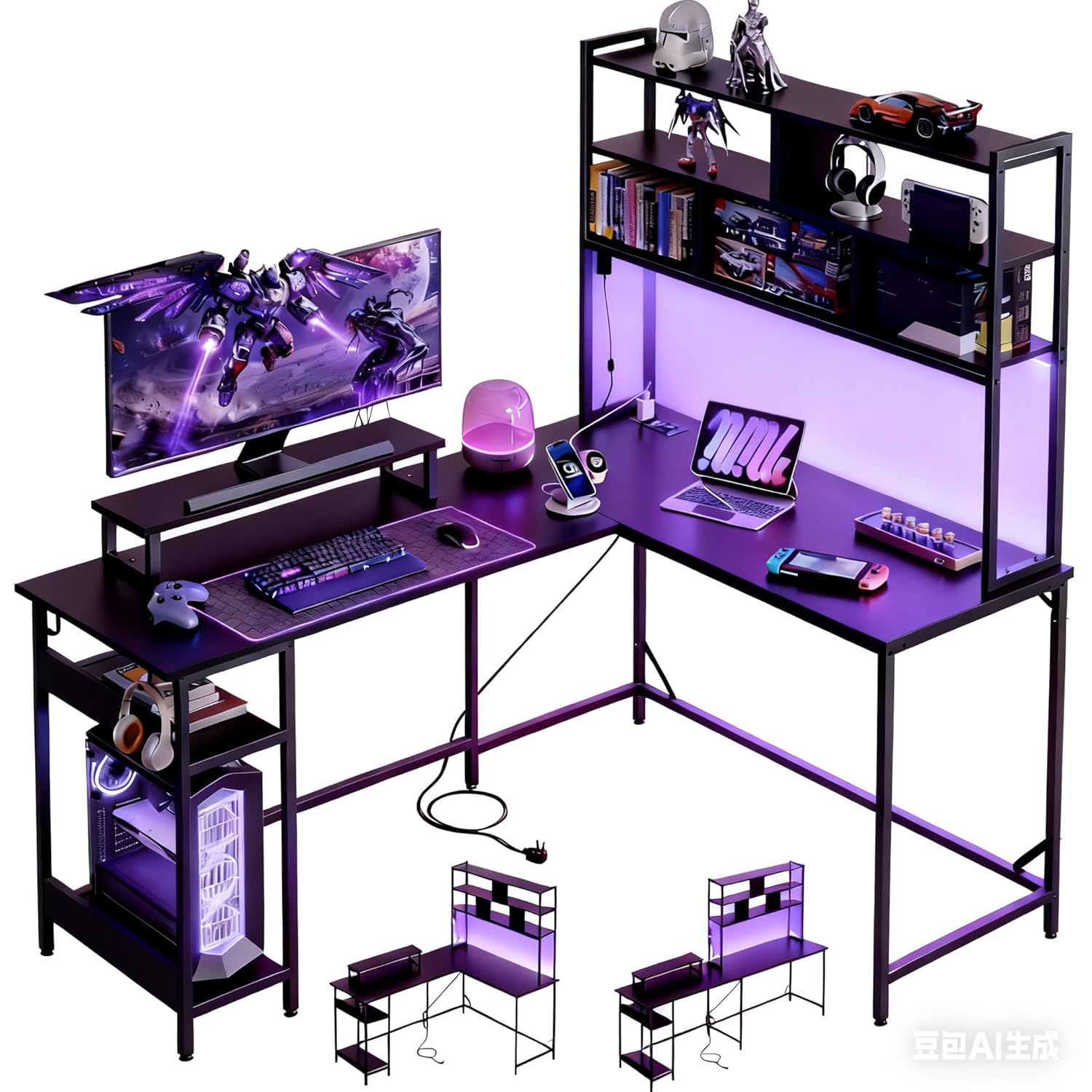 L Shaped Gaming Desk with Hutc - огляд і ціна Gaming Desk With Hutch