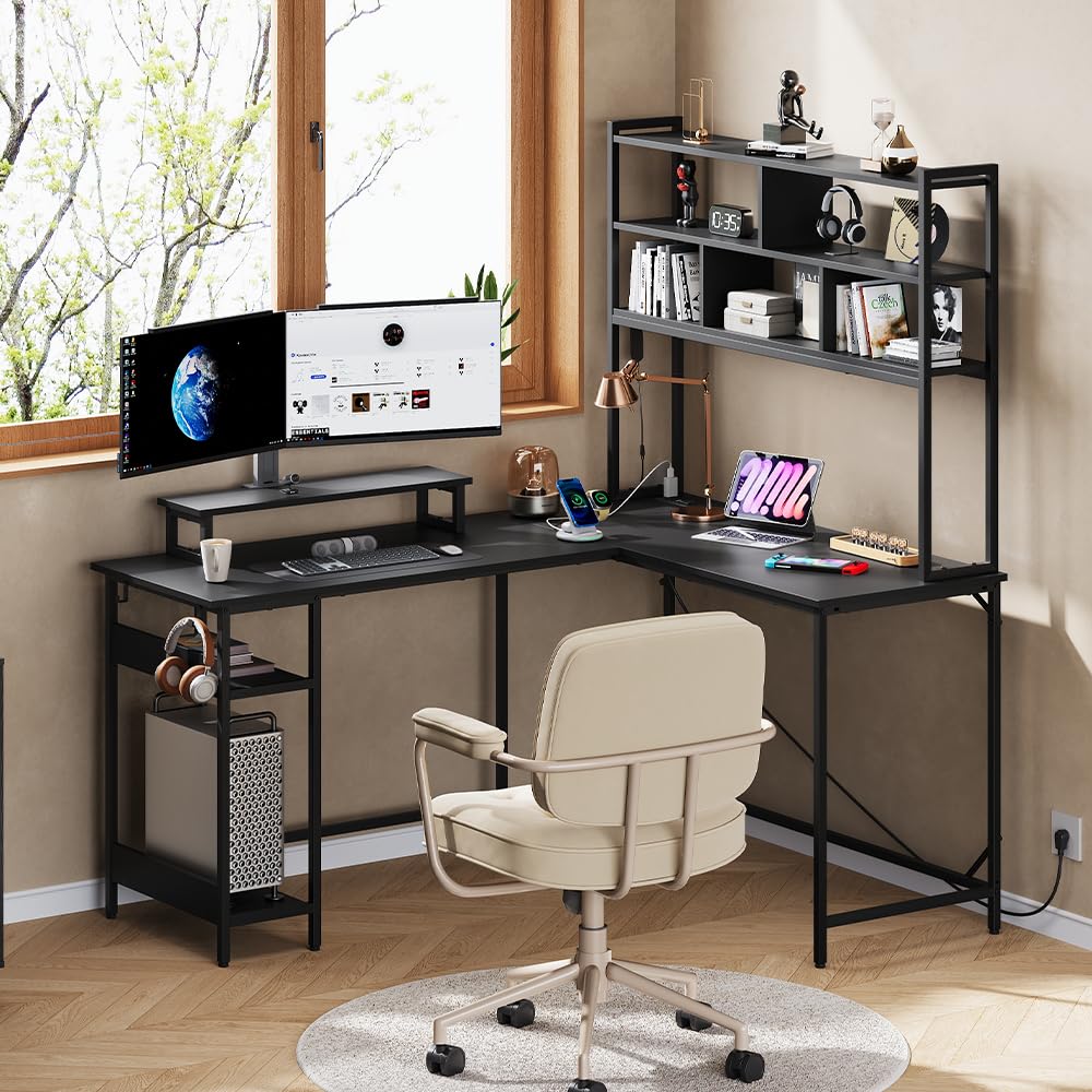 L Shaped Gaming Desk with Hutc - огляд і ціна Gaming Desk With Hutch