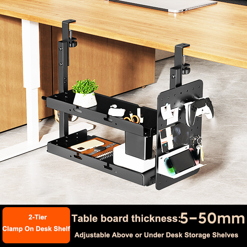 Clamp-on 14 inch Above Below D - огляд і ціна Gaming Desk With Hutch