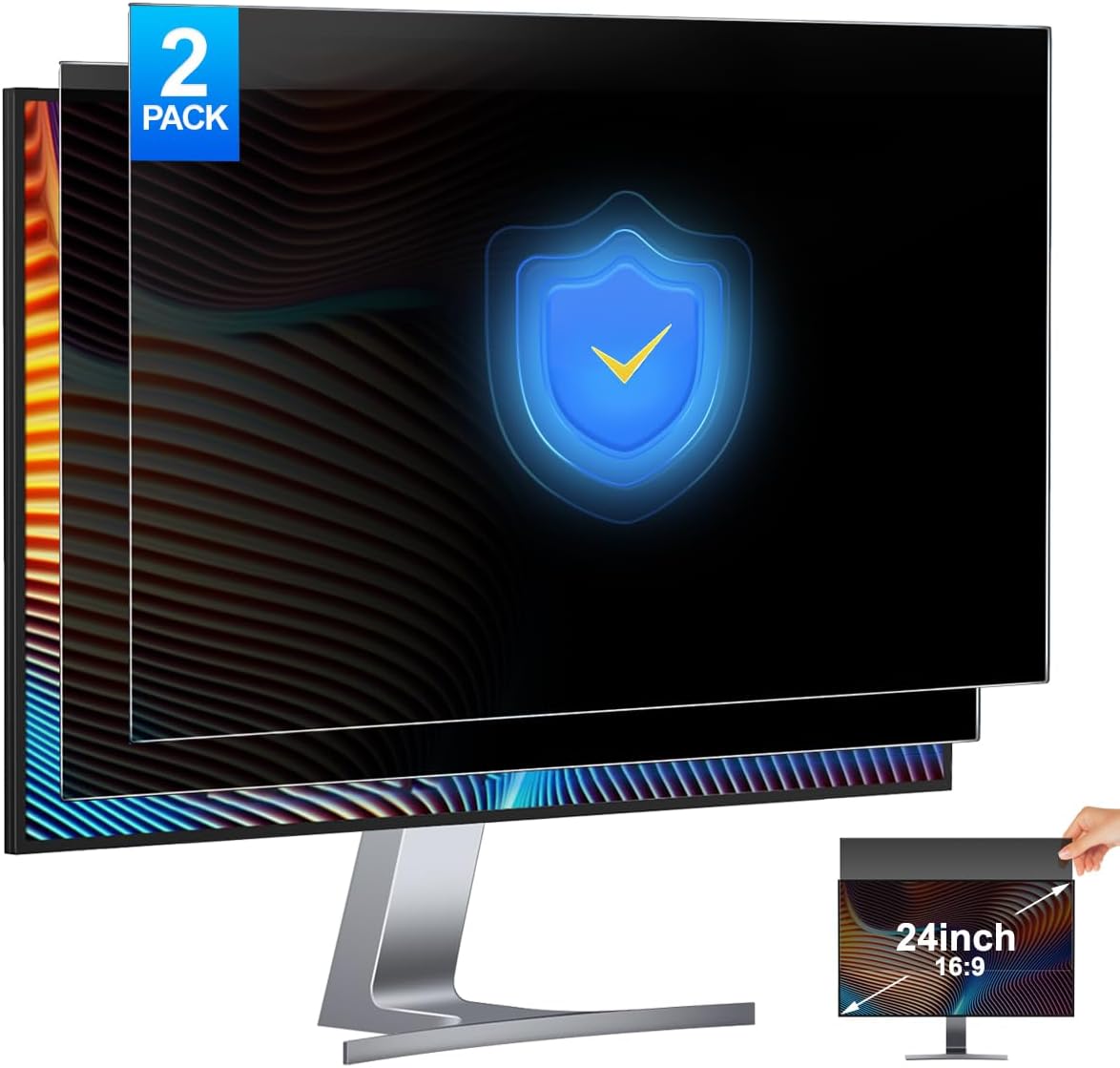 2 Pack 24 Inch Computer Privac - огляд і ціна Monitor Privacy Filter