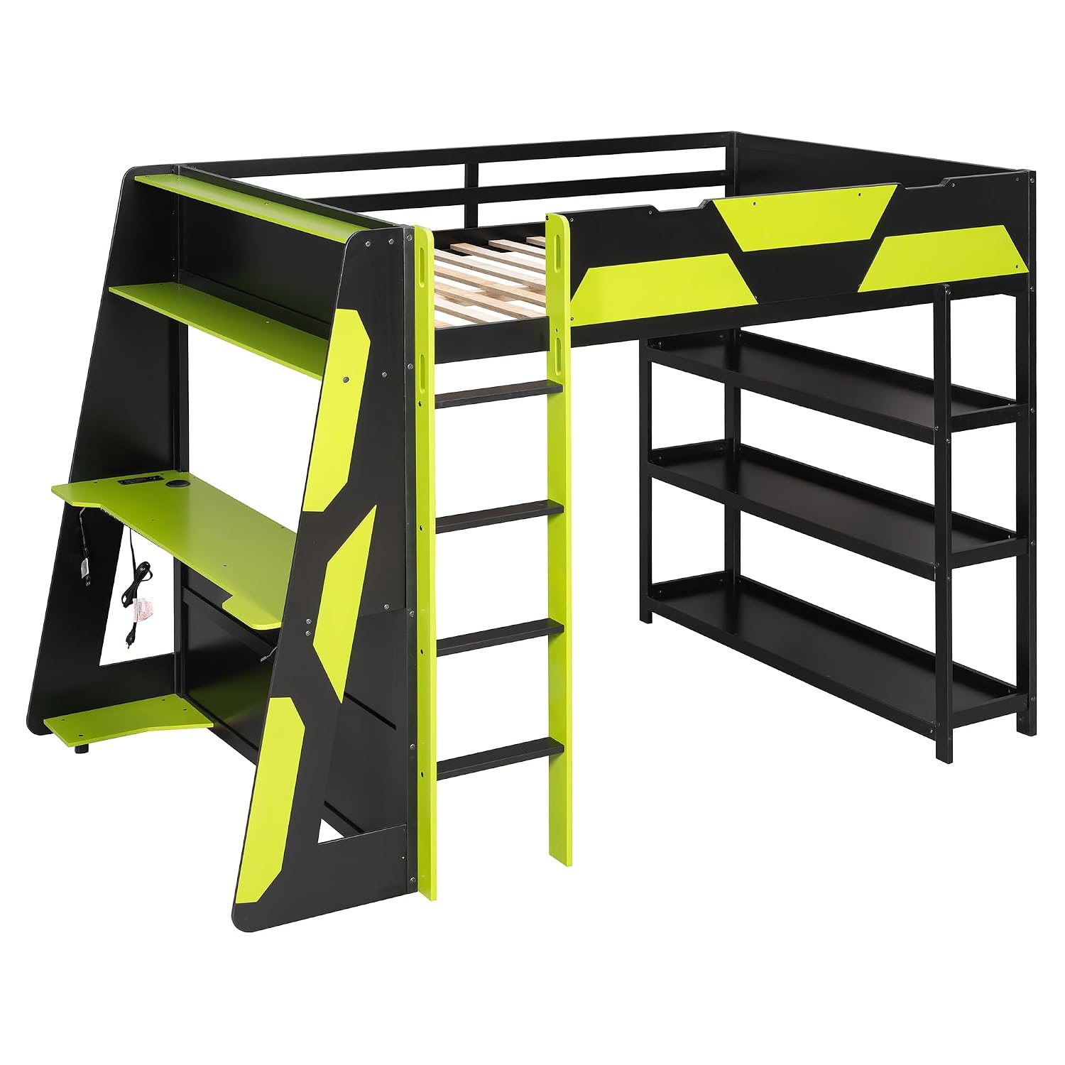 Full Size Gaming Loft Bed with - огляд і ціна Gaming Desk With Hutch