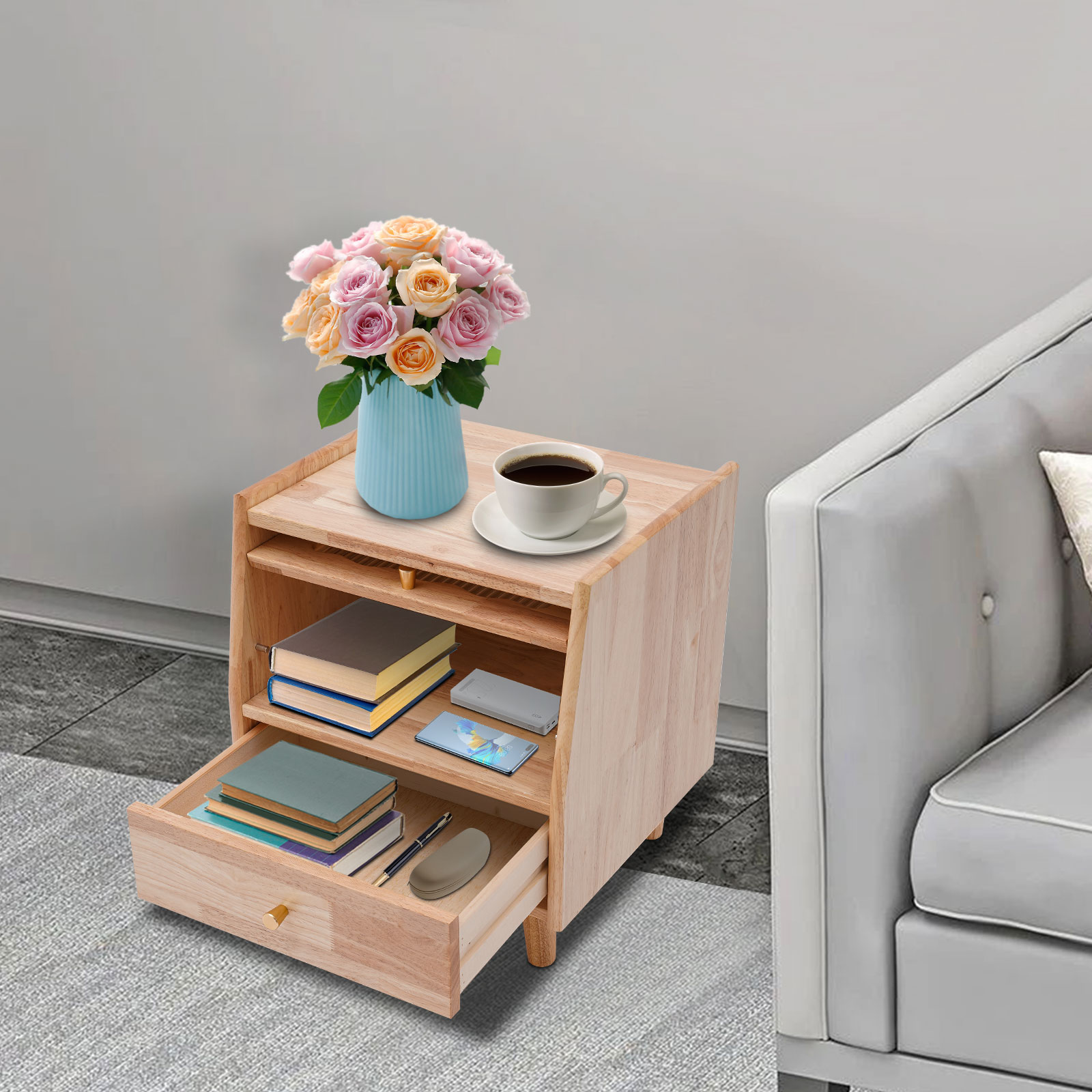 2-Tier Bedside Cabinet Storage - огляд і ціна Office Furniture For Small Spaces