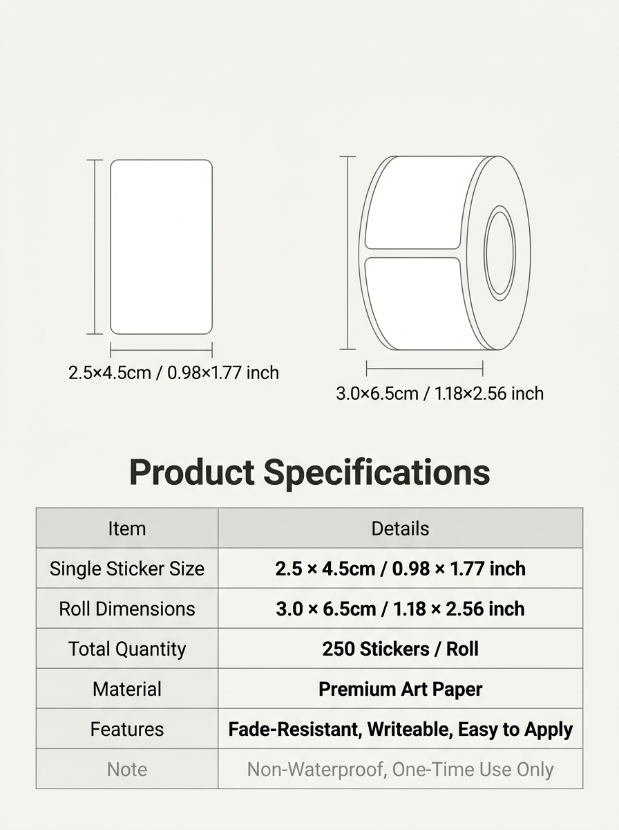 250Pcs/Roll Name Storage Books - огляд і ціна Office Furniture Brand