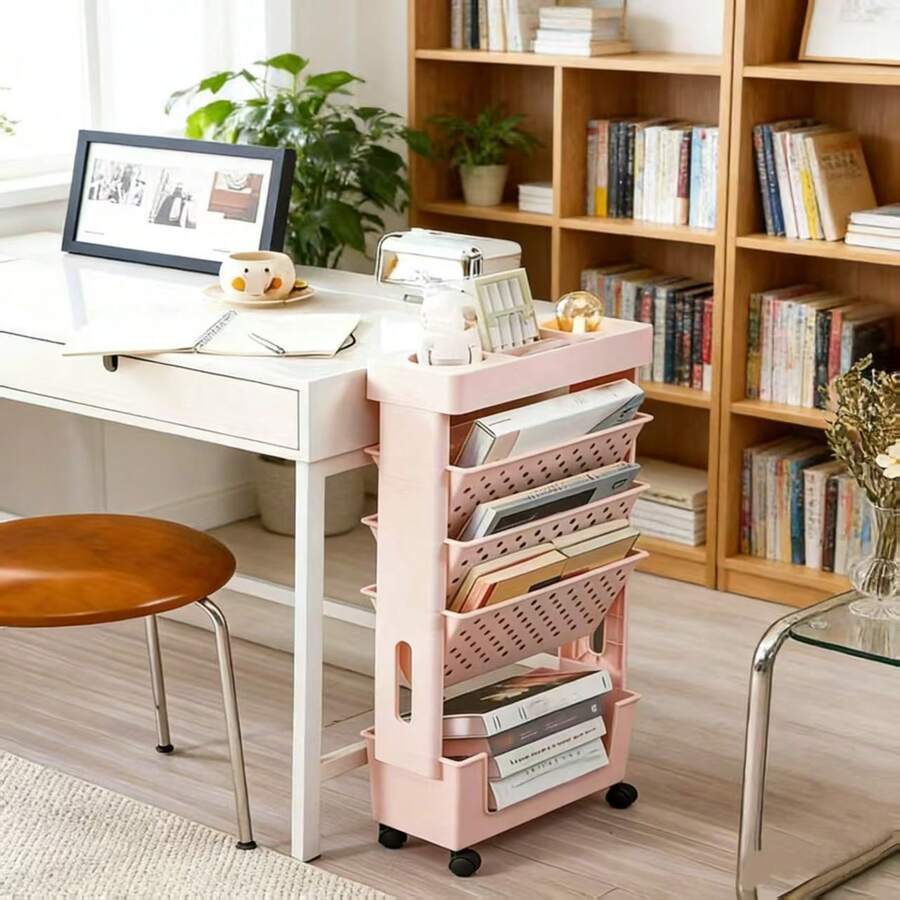 5-Tier Rolling Storage Cart Wi - огляд і ціна Book Cart Rolling