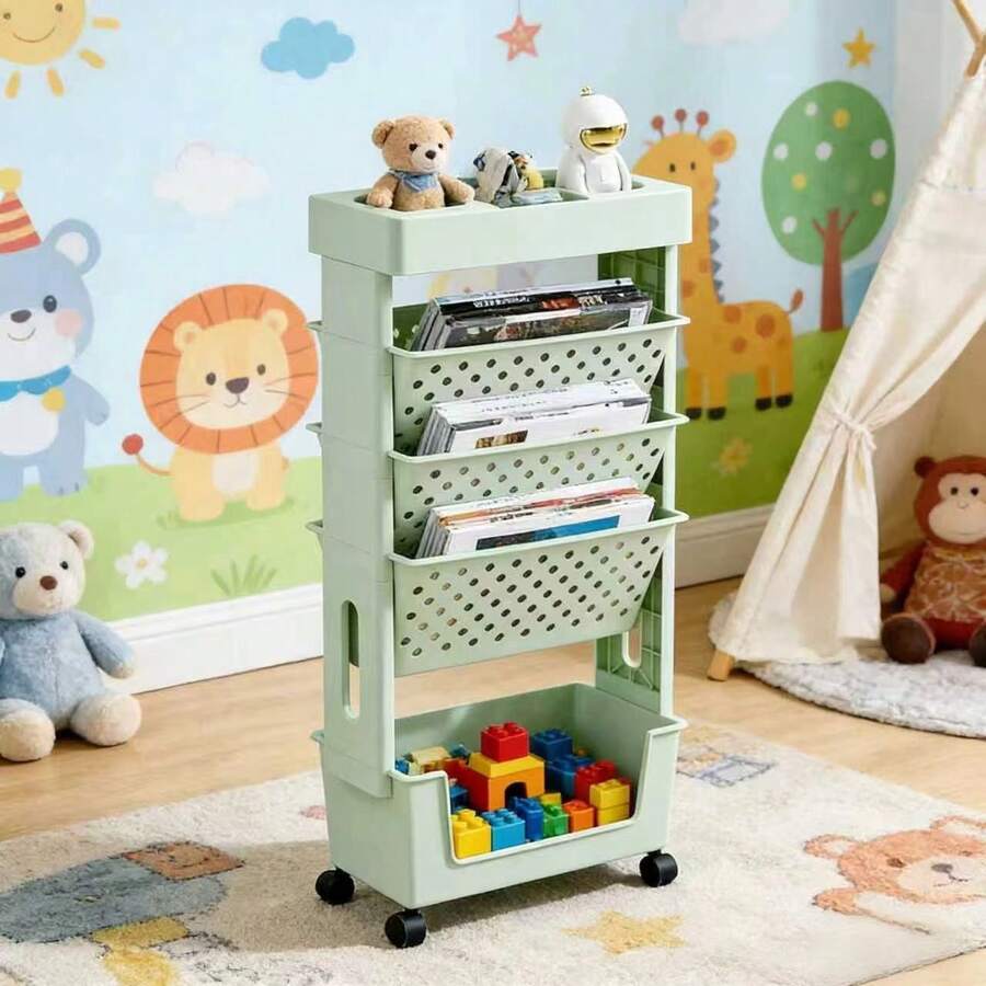 5-Tier Rolling Storage Cart Wi - огляд і ціна Book Cart Rolling