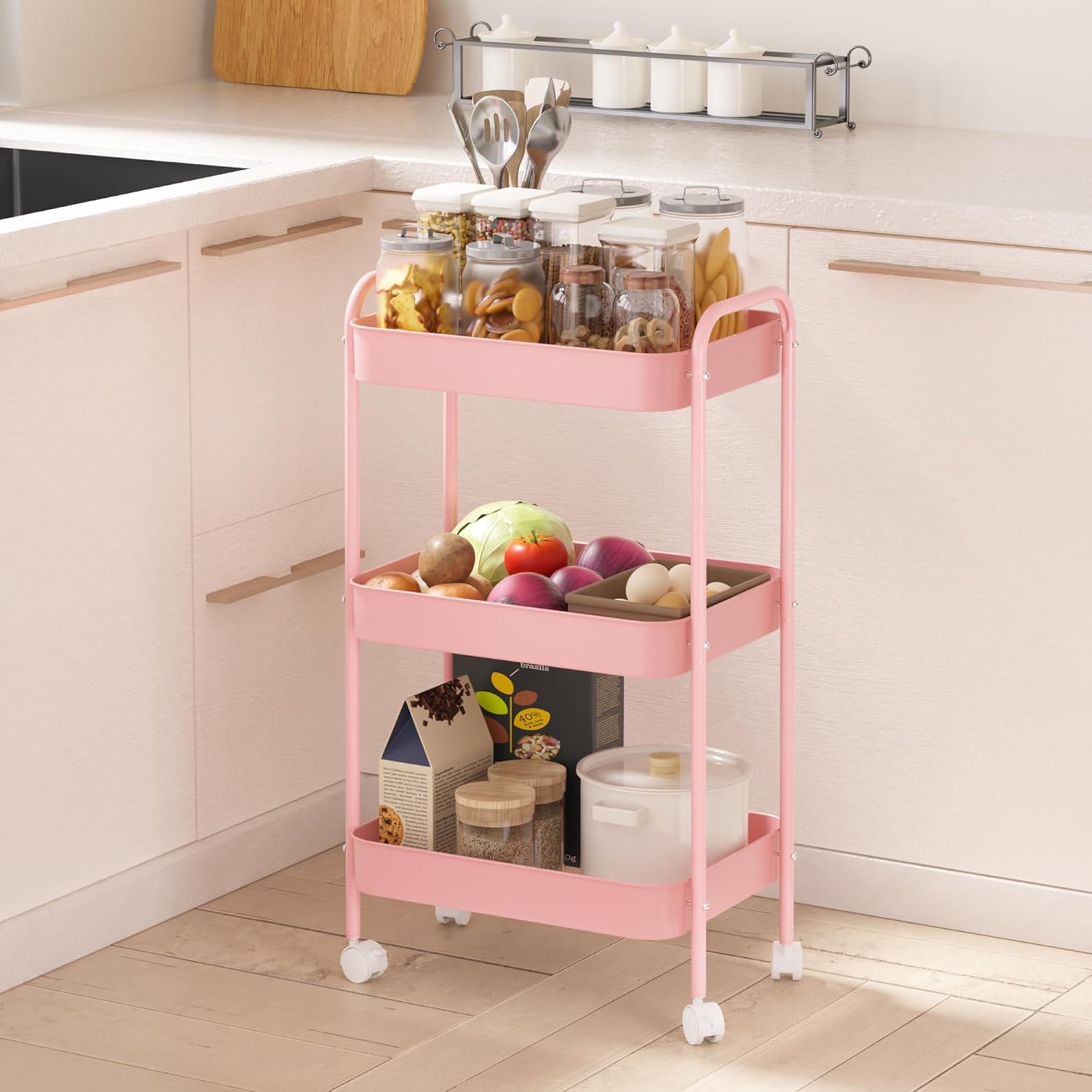 3-Tier Rolling Storage Cart He - огляд і ціна Book Cart Rolling