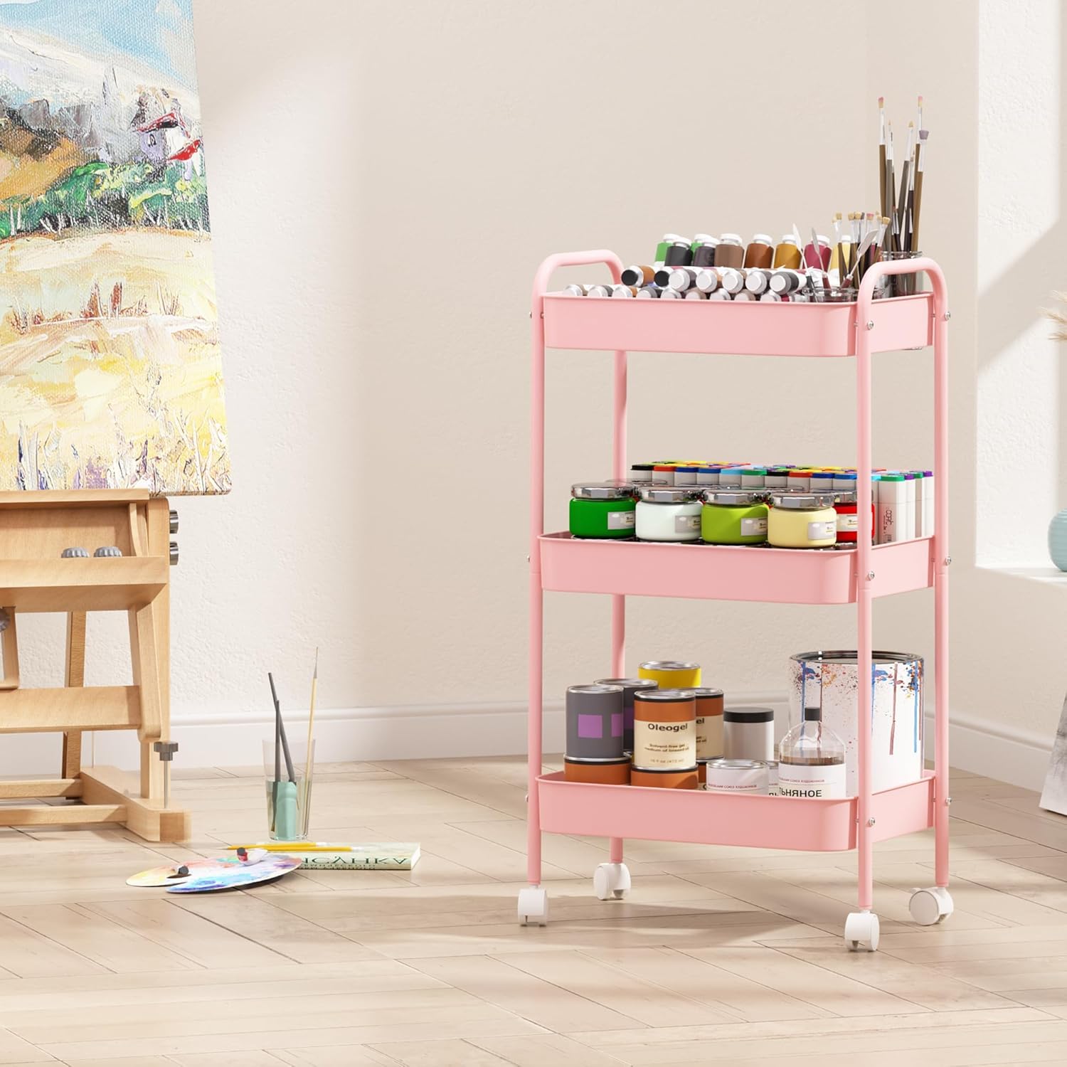 3-Tier Rolling Storage Cart He - огляд і ціна Book Cart Rolling