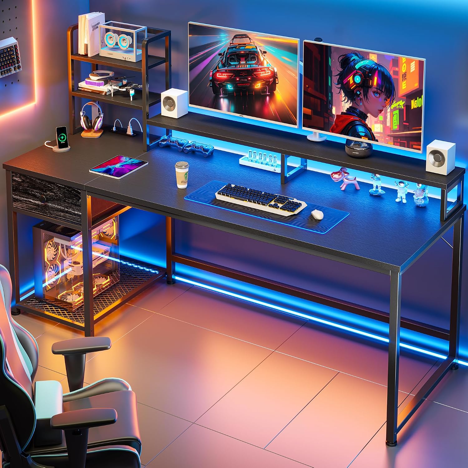 Gaming Desk with Hutch & Drawe - огляд і ціна Gaming Desk With Hutch