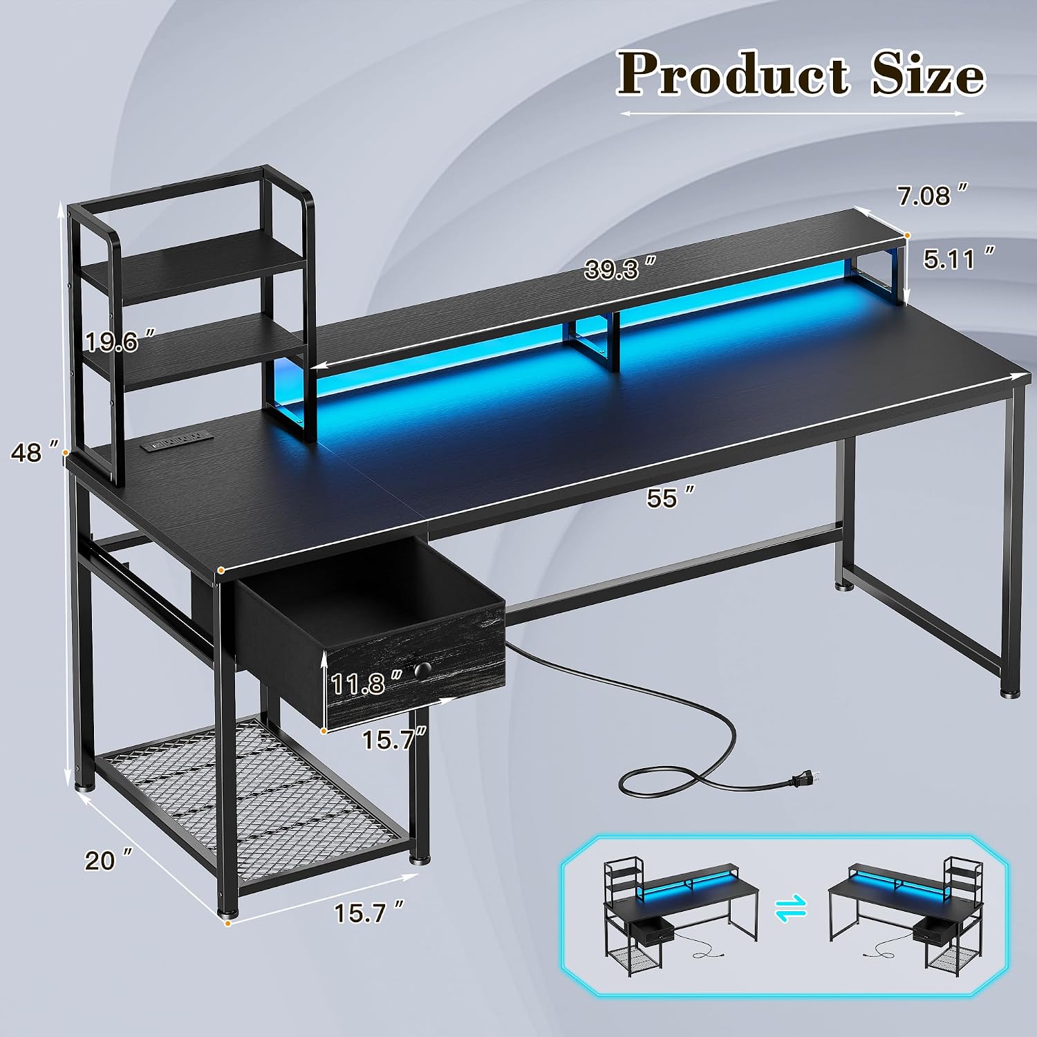 Gaming Desk with Hutch & Drawe - огляд і ціна Gaming Desk With Hutch
