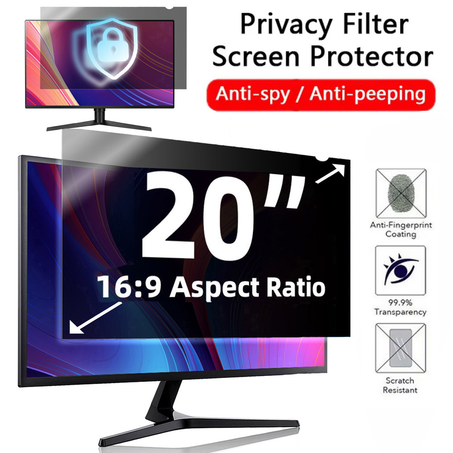 20 Inch Computer Privacy Scree - огляд і ціна Monitor Privacy Filter