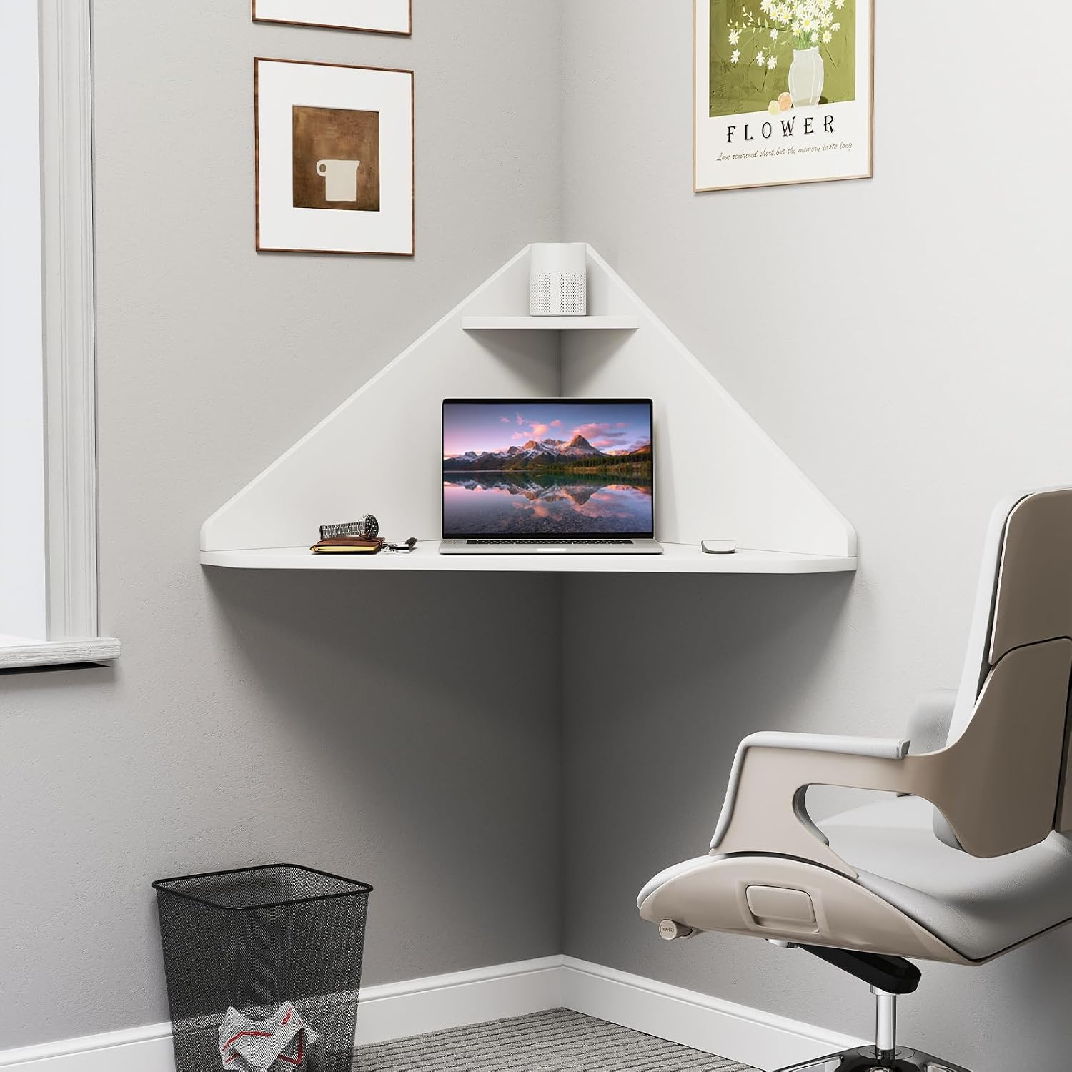 Floating Corner Desk Wall Moun - огляд і ціна Office Furniture For Small Spaces
