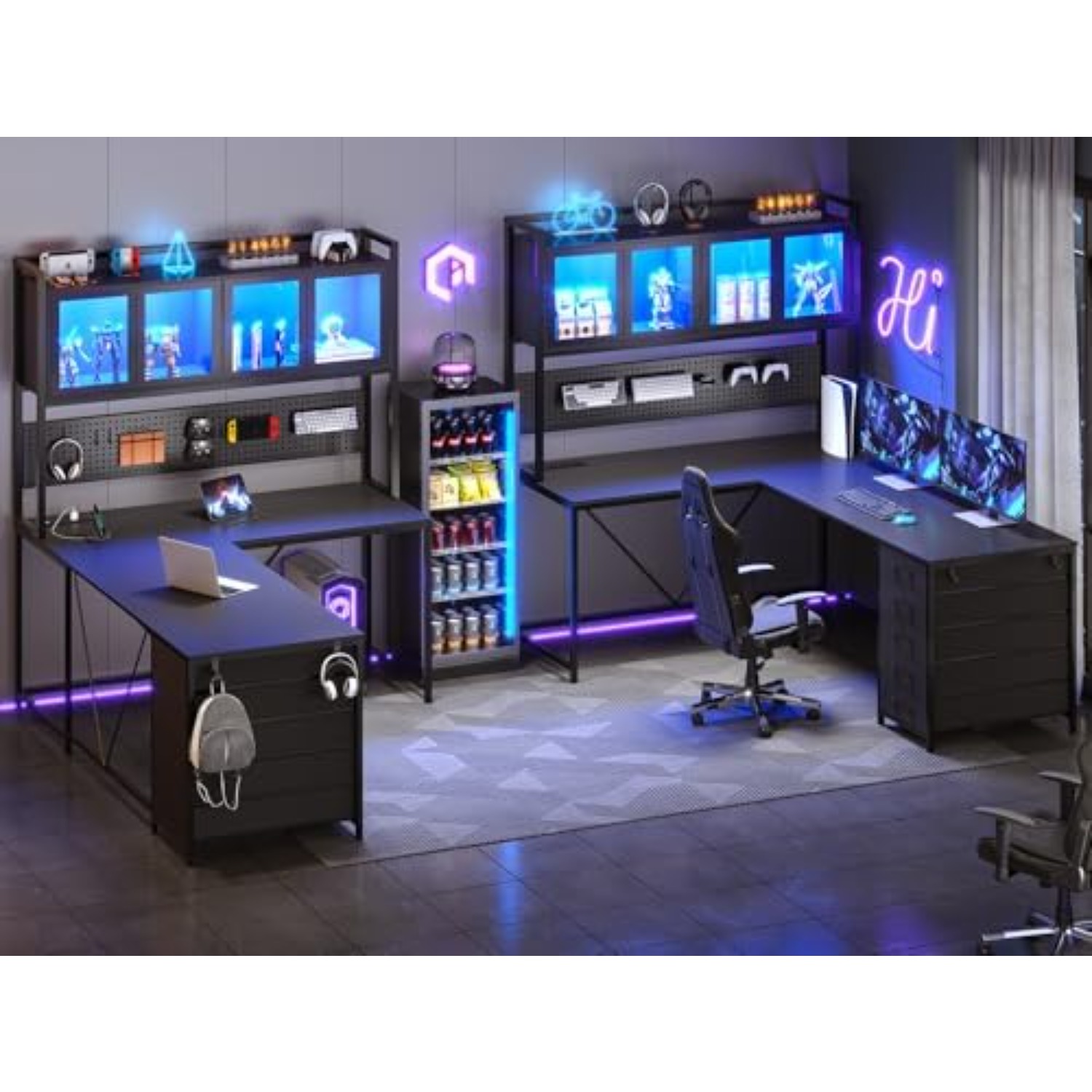 L Shaped Gaming Corner Desk wi - огляд і ціна Gaming Desk With Hutch