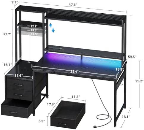 48 Inch Gaming Desk with Hutch - огляд і ціна Gaming Desk With Hutch