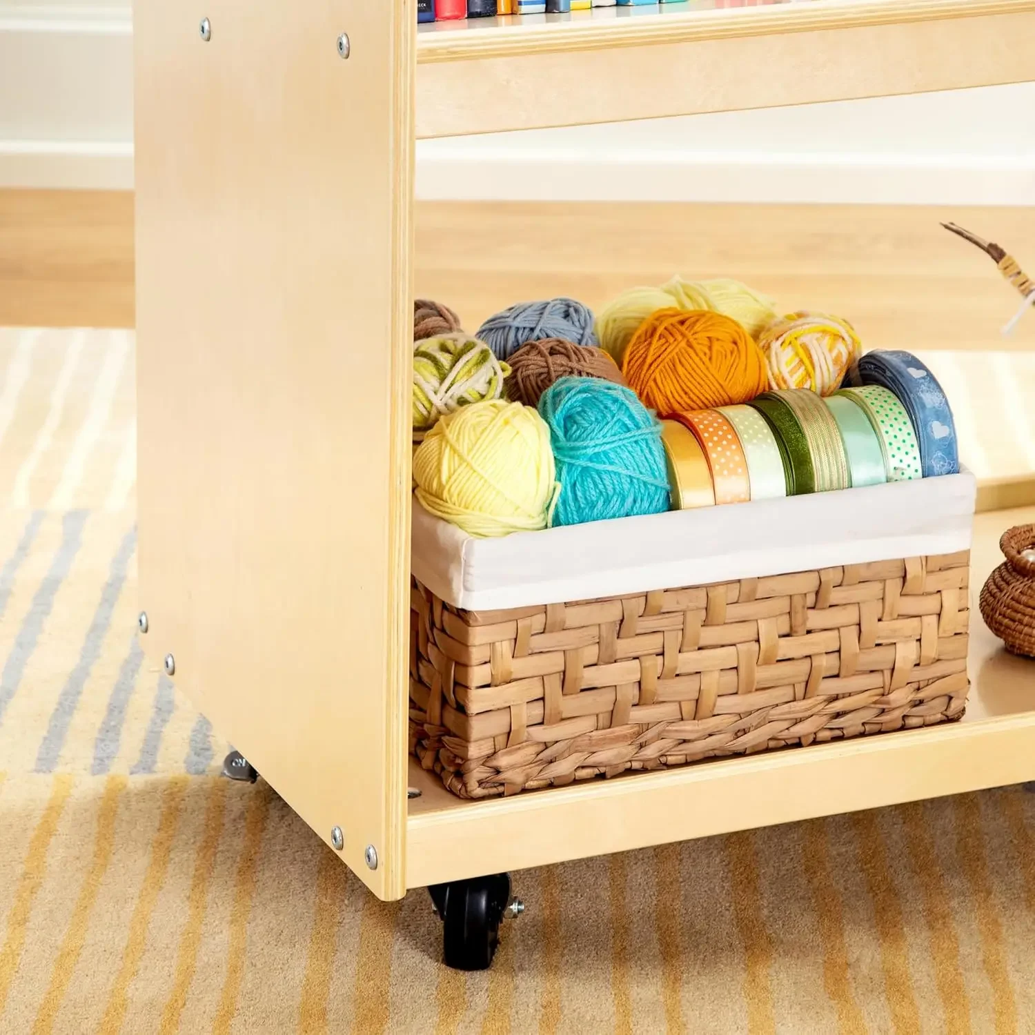 Kids Book Storage Cart - Natur - огляд і ціна Book Cart Rolling
